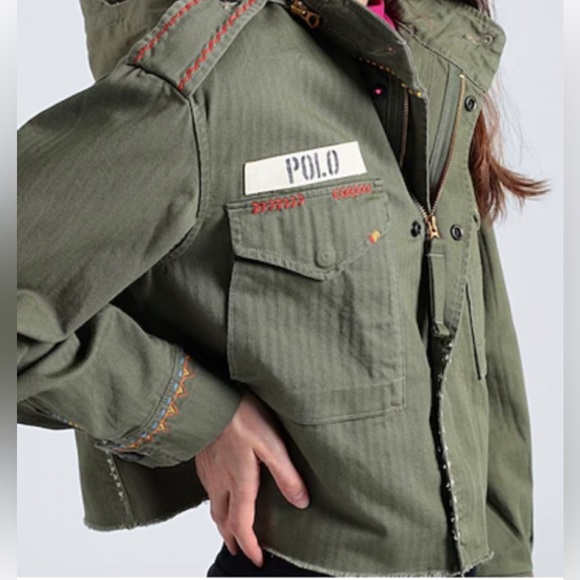 POLO RALPH LAUREN BOXY FIT DESTROYED-HEM FIELD JACKET s - Picture 3 of 7